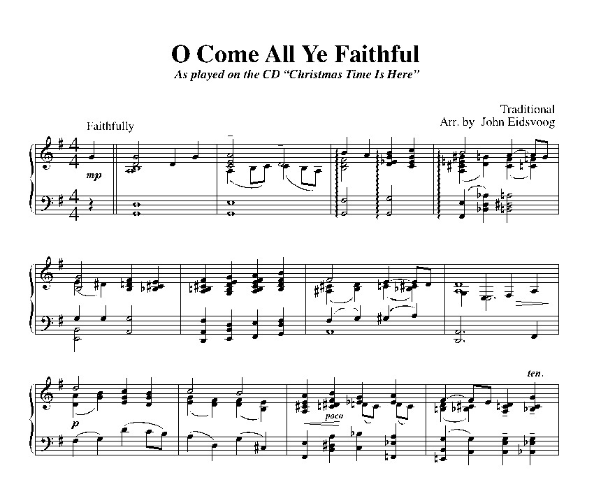 O Come, All Ye Faithful (sheet music)